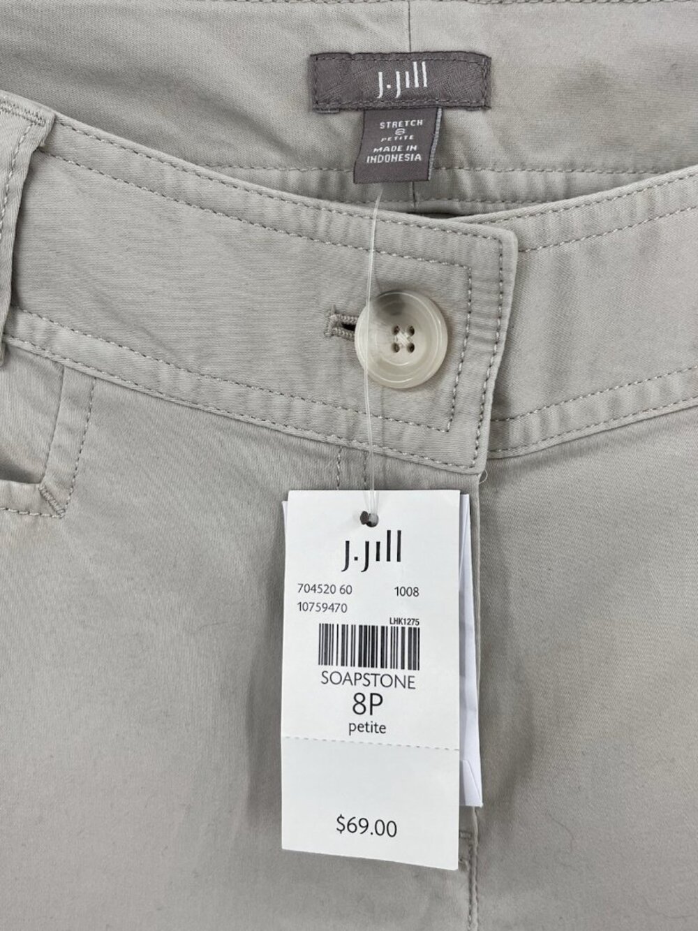 J.JILL Women's Tan Soapstone Flat Front Wide Leg Chino Pants NWT 6 Petite - Picture 4 of 6